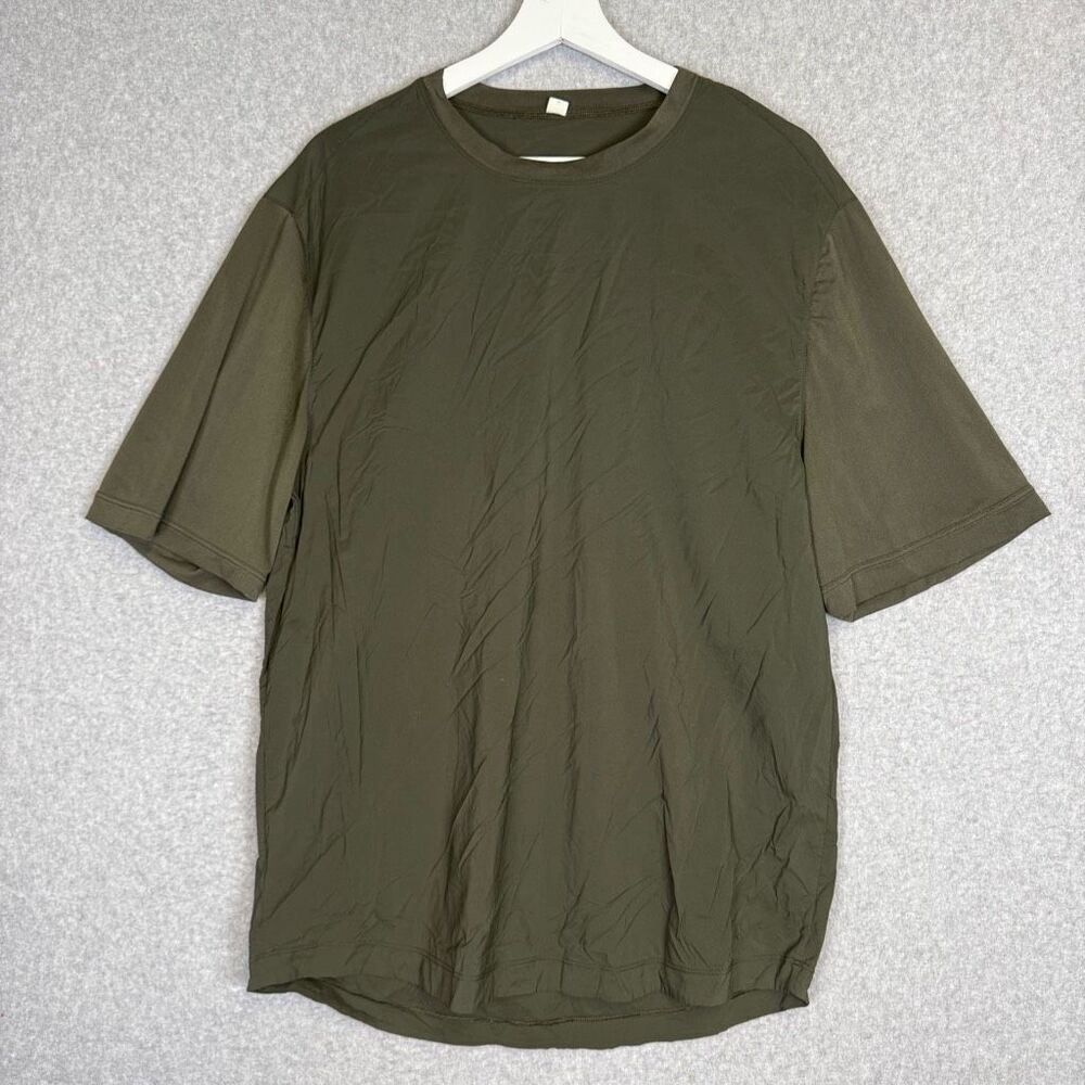 LULULEMON On Time Short Sleeve Dark Olive T-Shirt Men's Size Medium